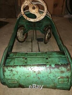 Vintage Murray PEDAL CAR CHAMPION JET FLOW DRIVE 1950s All Metal Dip Side Green