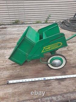 Vintage Murray Pedal Car, Pedal Tractor Green Dump Trac Trailer, Cart, Wagon, Rare