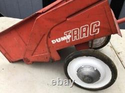 Vintage Murray Pedal Car, Pedal Tractor Red Dump Trac Trailer, Cart, Wagon, Rare