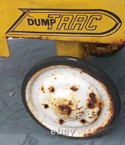 Vintage Murray Pedal Tractor Dump Trac Wagon Yellow