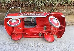 Vintage Murray Red Comet Steel Fire Fighter Pedal Car 38 Long FD No 1 70s Repro