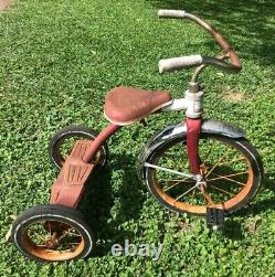 Vintage Murray Red Tricycle Ez Step Up Complete Rideable MID Century