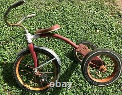 Vintage Murray Red Tricycle Ez Step Up Complete Rideable MID Century