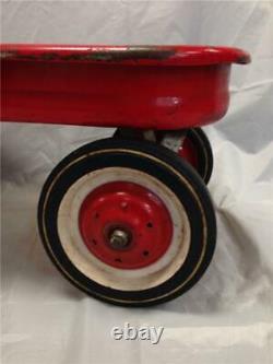 Vintage Murray Red Wagon Ball Bearing Hub Cap Wheels