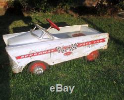 Vintage Murray Speedway 500 Metal Pace Childs Pedal Car Rusty Gold Or Restore