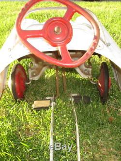 Vintage Murray Speedway 500 Metal Pace Childs Pedal Car Rusty Gold Or Restore