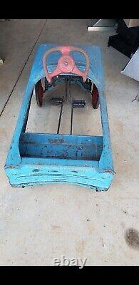 Vintage Murray Tee Bird Pedal Car Blue Teal Metal Original 1960's Riding Toy