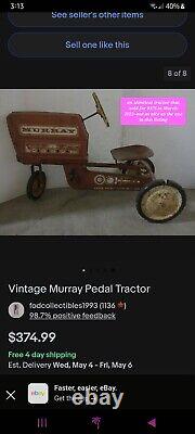 Vintage Murray Trac Pedal Tractor Turbo Drive Metal Ride On Toy