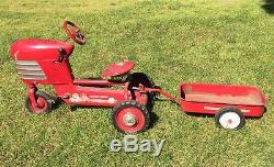 Vintage Murray Trac Turbo Drive Pedal Tractor With Trailer Wagon