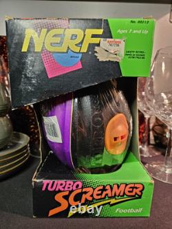 Vintage NERF TURBO SCREAMER 9 Football Black & Purple Kenner 1991 Rare NIB
