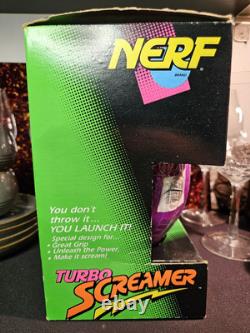 Vintage NERF TURBO SCREAMER 9 Football Black & Purple Kenner 1991 Rare NIB