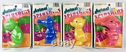 Vintage NEW 4 ANIMAL SPLASHERS Sealed Water Gun Toys 1960s 1970s Park Plastic