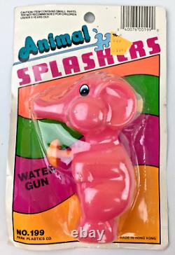 Vintage NEW 4 ANIMAL SPLASHERS Sealed Water Gun Toys 1960s 1970s Park Plastic