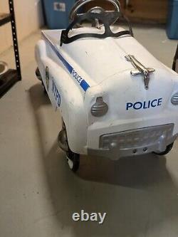 Vintage NYPD Metal Pedal Car White