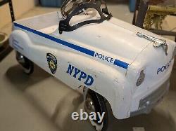 Vintage NYPD Metal Pedal Car White