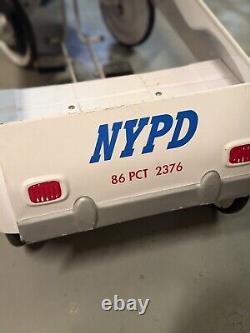 Vintage NYPD Metal Pedal Car White