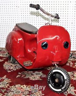 Vintage National Red Moped Scooter Pedal Car Circa 1950