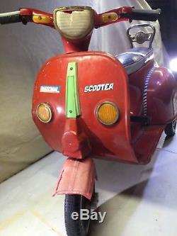 Vintage National Red Vespa type Scooter Pedal Car