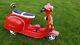 Vintage National Red Vespa type Scooter Pedal Car Very Clean