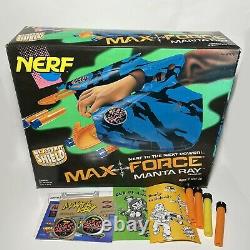 Vintage Nerf Max Force Manta Ray Blaster Shield 1995 with Darts Rare Kenner
