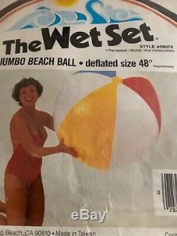 Vintage New 1983 The Wet Set Inflatable 48 Jumbo Beach Ball Beachball #59070