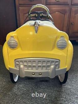 Vintage New York City Checker Taxi Cab Metal Toy Pedal Car, 35 by Burns Novelty