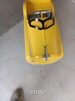 Vintage New York City Checker Taxi Cab Pedal Car 35 Metal Toy Burns Novelty