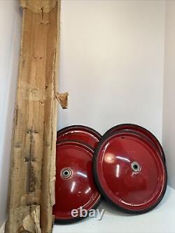 Vintage Official Soap Box Derby 2 NOS Axles In Box 4 Official Red 12 Wheel Set
