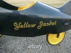 Vintage Orig Murray Steelcraft Pursuit Pedal Airplane Flying Yellow Jacket Nice
