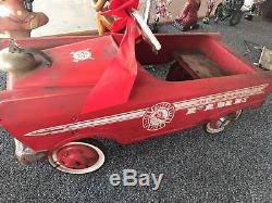 Vintage Original 1950's-60's Murray Fire Chief Pedal Car Metal Toy Ride