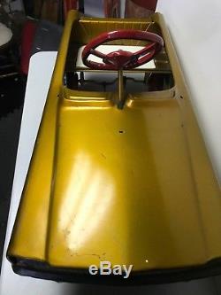 Vintage Original 1960's Murray Camaro Pedal Car Gold Red White Not Restored