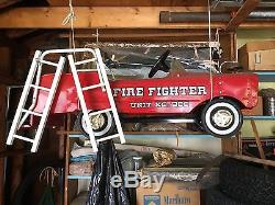 Vintage Original Amf Fire Fighter Unit No 508 Fire Engine Truck Pedal Car