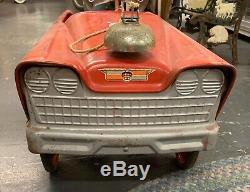 Vintage Original Fire Chief Metal Pedal Car 1960s Collectible