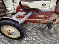 Vintage Original Red Hamilton Heavy Duty 1950's Chain Bearing Pedal Toy Tractor