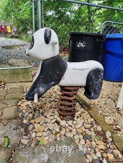 Vintage Panda Playground Spring Ride Cast Aluminum Rare with Spring