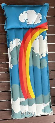 Vintage Paradise LA 66 Rainbow Pool Float Inflatable Mat Made In Taiwan EUC