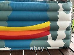 Vintage Paradise LA 66 Rainbow Pool Float Inflatable Mat Made In Taiwan EUC