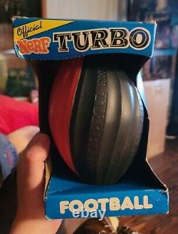 Vintage Parker Brothers NERF Turbo Football 1989 MiB 1st Issue Black & Red