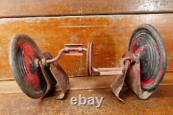 Vintage Pedal Car 9 Wheels And Pedal Axle Drive Train Parts Hard Rubber Wheels