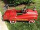 Vintage Pedal Car Antique Fire Ladder Truck With Hose Gearbox Toy Fire Engine