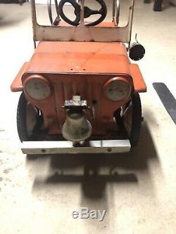 Vintage Pedal Car Antique Fire Ladder Truck With Siren