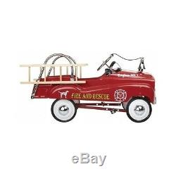Vintage Pedal Car Antique Fire Truck Classic Toy Childrens Engine Kids Toddler