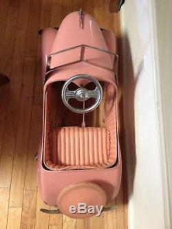 Vintage Pedal Car Custom Paint Hood Ornament Original Leather Seat