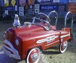 Vintage Pedal Car Fire Engine Number 9