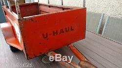 Vintage Pedal Car Pressed Steel Toy U Haul Trailer Early Detailed U-HAUL