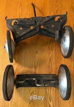 Vintage Pedal Car-Scooter-Wagon Wheel Set Of 4 With Axels Metal