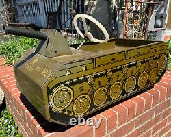 Vintage Pedal Car Tank RARE US ARMY Military Vehicle Toy Home Decor M99 Truck