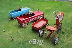 Vintage Pedal Cars, Tractor, Wagon TeeBird, Firetruck, AMF Junior Trac Tractor