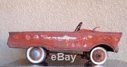 Vintage Pedal Fire Truck 1960's Flat Face Murray Pedal Car AS IS