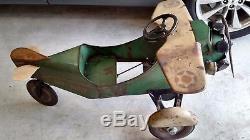 Vintage Pedal Plane car 1929 Steelcraft Amry Scout, beautiful and rare original